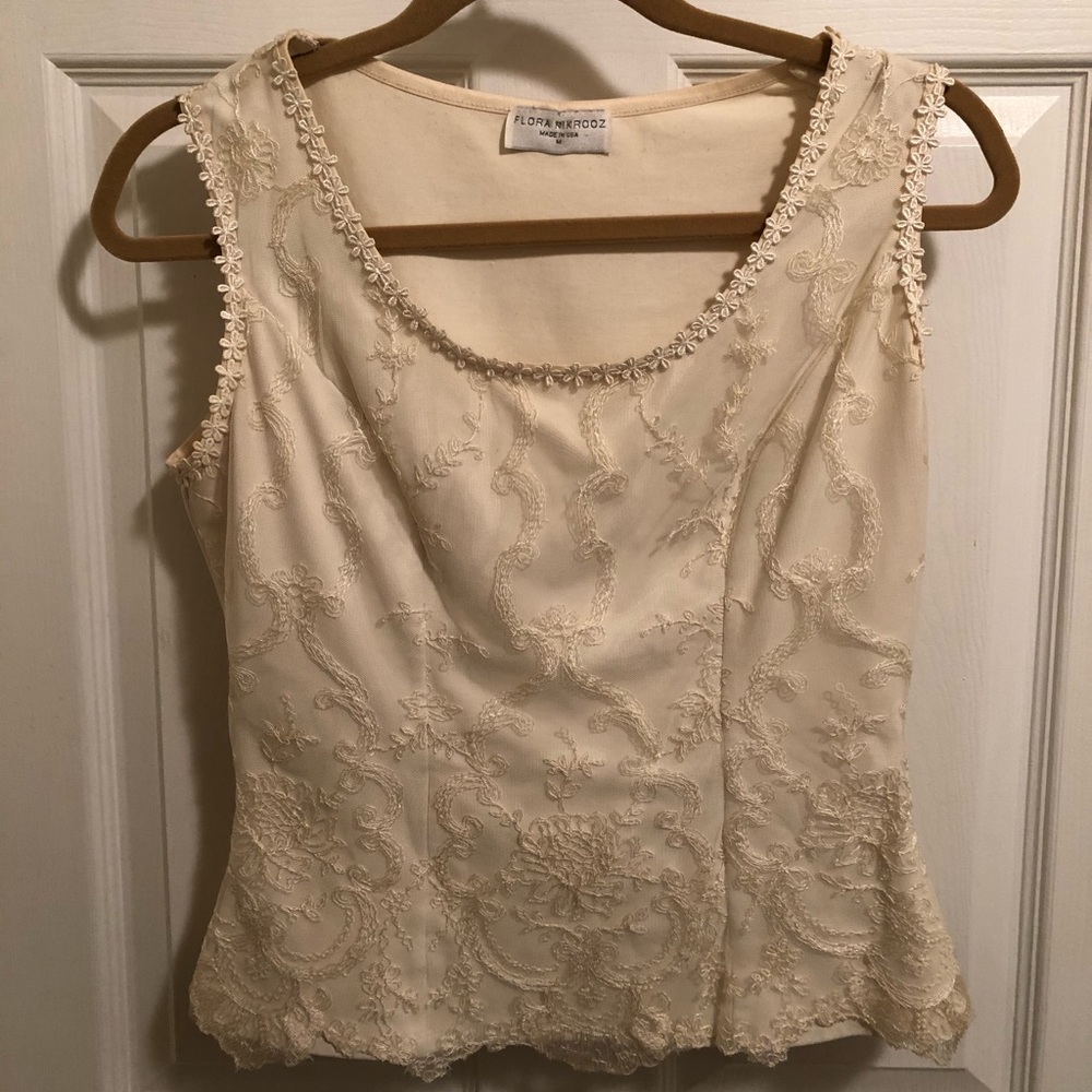 Flora Nikrooz Stunning Ivory Lace Top